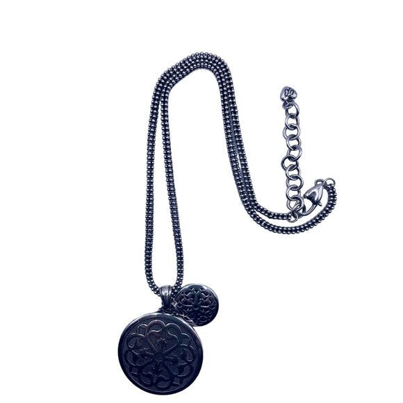 Brighton Necklace Double Mandala Filigree Silver Tone16-18 inches Adjustable - Picture 6 of 14